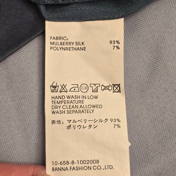 women Y2K 100% Silk Embellished Cami Tank Top Size 38 Teal Blue Boho Glam Beaded - Picture 8 of 9